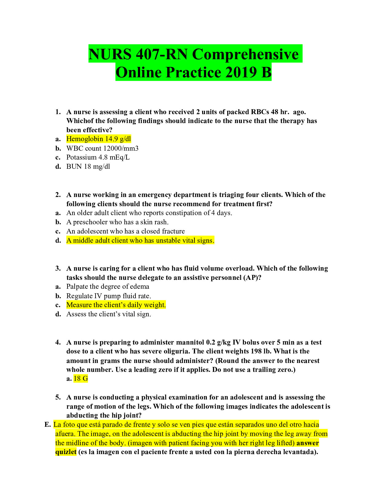 Preview of NURS 407-RN Comprehensive Online Practice 2019 B.pdf